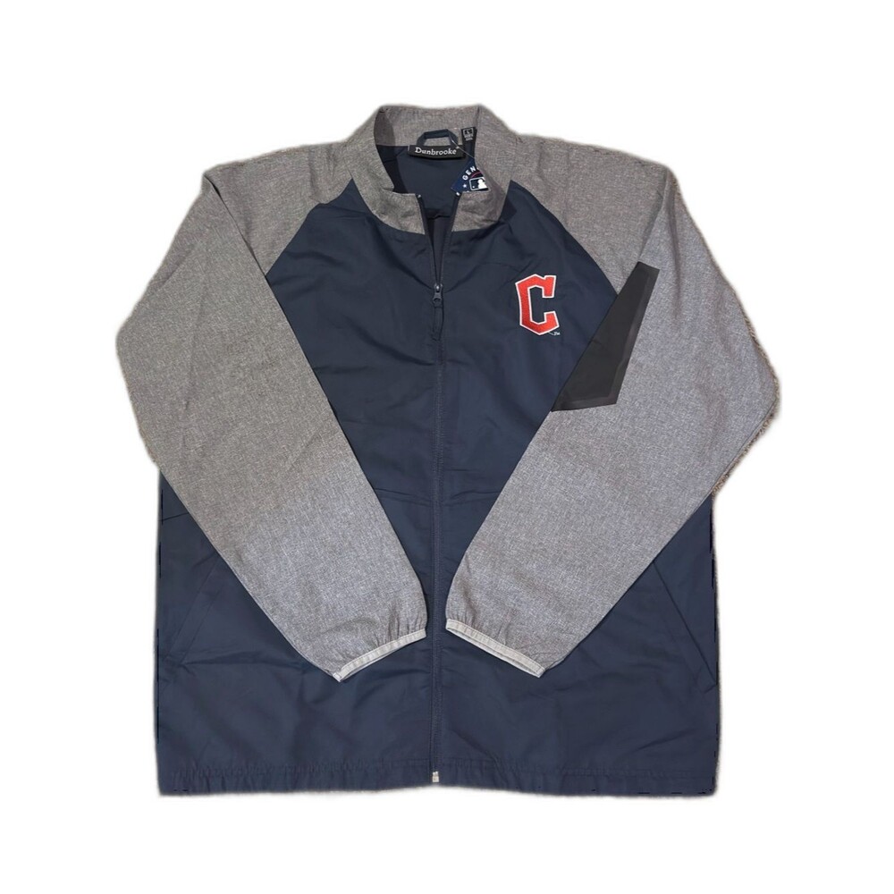 Dunbrooke Cleveland Guardians MLB Navy Gray Full-Zip Windbreaker Mens Large
